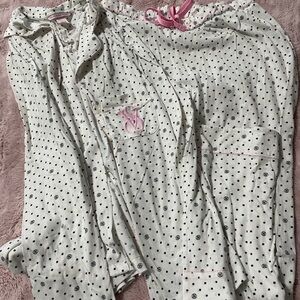 VS Polka Dot Pajama Pants set with Pink Accents.